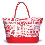 ハワイ トートバッグ マザーズバッグ 軽量 ママバッグ レディース ハワイアン 輸入 アイランドヘリテージ Beach Tote Bag レッド Red