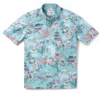 アロハシャツ 半袖 レインスプーナー PEANUTS IN JAPAN ピーナッツ イン ジャパン AQUA アクア ブルー