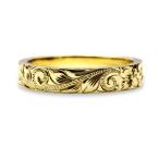 ハワイアンジュエリー結婚指輪マリッジリングリングk14k18プラチナバレルフラット幅3mmONLYONE