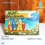 5x7 Signs ミッシェルデニスン Michelle Dennison ウッド サインボード アートペイント ハワイ hawaii Diamond Head