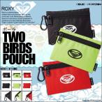 ロキシー ミニポーチ ポーチ レディース カラビナ付き TWO BIRDS POUCH ブラック レッド イエロー ROXY ROA202316