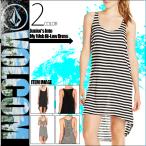 ボルコム タンクトップ 人気ブランド ワンピース レディース ドレス INTO MY WEB DRESS セクシー XS ボーダー柄 黒 選べる2カラー VOLCOM B1321500