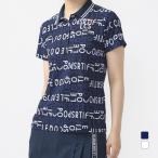 ルコックスポルティフ ゴルフ レディース ゴルフウェア 半袖シャツ 春 夏 ストレッチフォーサー ロゴ柄半袖シャツ QGWXJA03 le coq sportif GOLF