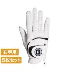 5枚セット フットジョイ ゴルフウェア ゴルフグローブ ウェザーソフ 右手用 FGWF23LH メンズ : ホワイト FOOT JOY FJ