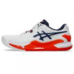 ショッピングasics アシックス GEL-RESOLUTION 9 OC ゲルレゾリューション 9 OC 1041A377 メンズ テニス オムニクレー用シューズ 2E : ホワイト×オレンジ asics