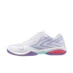 ミズノ WAVE CLAW EL 2 FIT ウエーブクローEL2 FIT 71GA258268 メンズ レディス バドミントン シューズ 2E _ ホワイト×パープル MIZUNO