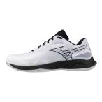 ミズノ WAVE FANG EL 2 ウエーブファングEL 2 71GA242302 メンズ レディス バドミントン シューズ 3E _ ホワイト×ブラック MIZUNO