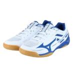 ミズノ ウエーブカイザーブルク 6 81GA202027 メンズ レディース 卓球 シューズ 3E : ホワイト×ブルー MIZUNO