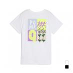  Puma дамский наземный / бег короткий рукав футболка GRAPHICS RUNNING иллюстрации рацион футболка wi мужской 527284 PUMA