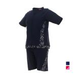 フィラ レディス 水泳 フィットネス水着 リーフ柄プリントジップセパレート水着大寸 3156070 ゆったりサイズ 大きいサイズ FILA