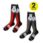 ebs レディース スキー/スノーボード ソックス COMPRESSION MANIA_BEAR_ (4500461) ： レッド×グレー ebs