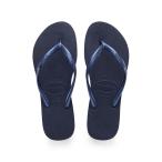 ハワイアナス slim 4000030 555 レディース マリン ビーチサンダル _ ネイビー havaianas