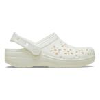 ショッピングジビッツ クロックス Floral Cut Out Clog (210927-0WV Chk) レディース クロッグサンダル : クリーム crocs