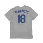 ショッピングナイキ tシャツ メンズ ナイキ メンズ 野球 ウェア MLB 山本由伸 ネームアンドナンバー TEE Tシャツ 06GLD901J ロサンゼルス・ドジャース : グレー NIKE