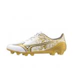 ミズノ α SELECT ミズノアルファセレクト P1GA246550 サッカー スパイクシューズ 2E : ホワイト×ゴールド MIZUNO