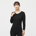 ティゴラ iHEAT アイヒート 吸湿発熱 レディース 長袖 インナーシャツ +5℃インナー レディース Uネック長袖インナー TR-9CA2615TLBK ： ブラック TIGORA