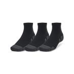 アンダーアーマー ソックス 靴下 UAパフォーマンステック クオーター ソックス 3足セット 1379510 001 : ブラック UNDER ARMOUR