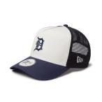 ニューエラ キャップ 9FORTY A-Frame トラッカー MLB Typewriter デトロイト・タイガース ネイビー/クロームホワイト 14388616 帽子 NEW ERA