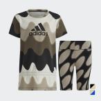 アディダス ADIDAS × MARIMEKKO マリメッコ ジュニア キッズ 子供 Tシャツ ハーフパンツセット 総柄プリント ECH25 IC3665 IC3666 スポーツウェア adidas