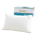 Downia 羽毛枕 枕 ３層充填95%ホワイトグースダウン採用 フィルパワー 純綿生地 通気性 高反発 横向き対応 肩こり まくら 48x74cm (ホワイト)