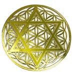 RELIGHT フラワーオブライフ 六芒星 ステッカー シール セット 金属製 神聖幾何学 オルゴナイト デコ素材 金色 2.4cm 4枚入