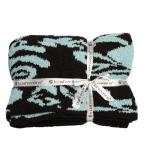 Kashwere カシウェア ダマスク 織柄ブランケット Damask Patterned Throw テンダーブルー チョコレート Tender blue Chocolate T-28-88-52 (旧品番：T-30-88-52)