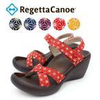 リゲッタカヌー RegettaCanoe CJHW-5613 ウェッジヒール　レディース　サンダル　和柄　厚底