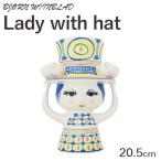 ショッピングエヴァ 『並行輸入品』 Bjorn Wiinblad ビヨン・ヴィンブラッド Lady with hat レディウィズハット フラワーベース 20.5cm ブルー 花瓶『送料無料（一部地域除く）』