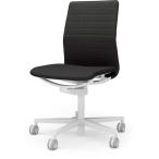 『代引不可』『受注生産品』 コクヨ ファブレ ローバック ストライプ ホワイト脚 ホワイトフレーム 肘無 ブラック C01-W102CU-WE6E61