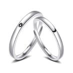 MIKAMU 愛の証 ペアリング メンズリング レディースリング 人気 日月 シルバー925 純銀製 フリーサイズ おしゃれ 結婚指輪 婚約