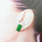 送料無料!!翡翠イヤリング長方形グ...