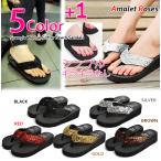 サンダル レディース キラキラ スパンコール 厚底 ビーチサンダル 全5色