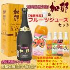 焼酎 ジュース ギフト 2本セット 奄美 黒糖焼酎 加那 40度720ml フルーツジュース 栄食品 マンゴー パッション 奄美大島