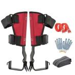 木登り靴 木登り器 木登り道具 木登りスパイクセット 木登スパイク ステンレス鋼製 固定ストラップ付き 落下防止 使用簡単 強い耐荷重力 使用簡単 登山木の靴 木