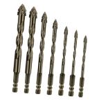 大理石テラコッタ用4枚刃鋸歯偏心ドリルビット 超硬チップ付き 7個