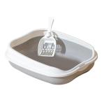  серый S 42x29x14cm кошка песок tray рама добавлен сделал половина воздухо-непроницаемый type кошка для туалет 