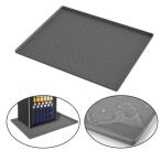 冷蔵庫下マット 水漏れ防止 ミニ冷蔵庫用ドリップパン グレー 60x50cm