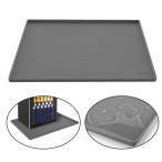 冷蔵庫下マット 水漏れ防止 ミニ冷蔵庫用ドリップパン グレー 65x60cm