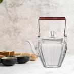 ガラスティーポットケトル木製ハン