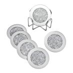 ミラーコースター ドリンクカップマット 4インチ 円形 家庭用 レストラン キッチン用 シルバー