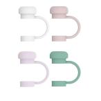 ストローカバーキャップ 4個 ドリンクキャップ かわいいミニマリストドリンクストロートッパー ストローチップカバー キャンプ ピクニック ハイキング用