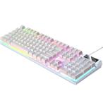 ホワイト メカニカルキーボード 有線メカニカルゲーミングキーボードrgbバックライト