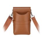 ショッピングヘアスタイリングツール ヘアドレッシングシザーポーチ便利なツールホルダーウエストポーチPUサイザーバッグブラウン