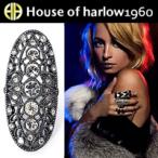 ハウス オブ ハーロウ 1960 オーバル フィンガー リング ガンメタル [HOUSE OF HARLOW] ニコール リッチー 【閉店・売り切り】