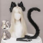 コスプレ 猫 猫耳 ネコ 尻尾 しっぽ ハロウィン カチューシャ 衣装 仮装 大人 黒猫 小道具 アクセサリー 雑貨 パーティーグッズ 黒 白 セット 白猫 グレー