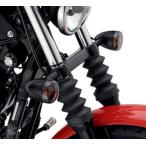 フロントターンシグナルリロケーションキット・グロスブラック 1988〜22年スポーツスター、1991〜05年ダイナ