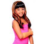  черный / orange длинный парик, парик детский двухцветный -NEON STREAKS ORANGE CHILD костюмированная игра 