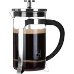 カフェコーヒーメーカープレスポットガラスホームフレンチフィルタープレスポットモーニングコーヒー用ステンレススチールプランジャーと耐熱ガラス（サイズ：8