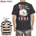 クローズ×WORST CRST-2402 半袖Tシャツ 天竺半袖TEE デスラビット T.F.O.A 武装戦線 メンズ バイク バイカー メンズ トップス