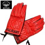 SKULL FLIGHT スカルフライト 3シーズン対応撥水加工オールレザーグローブ BONE GLOVE ボーングローブ レッド 全10色